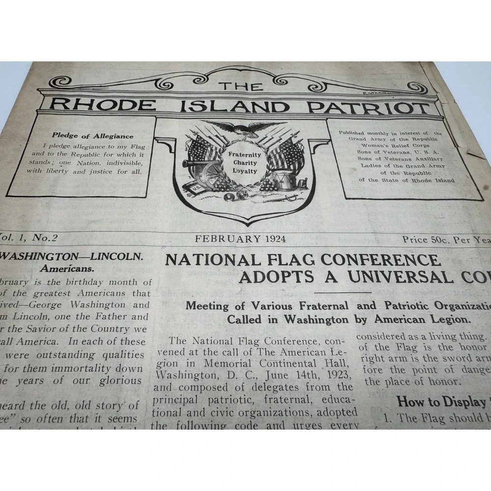 1924 The Rhode Island Patriot ~ Grand Army of the Republic Womens Relief Corps